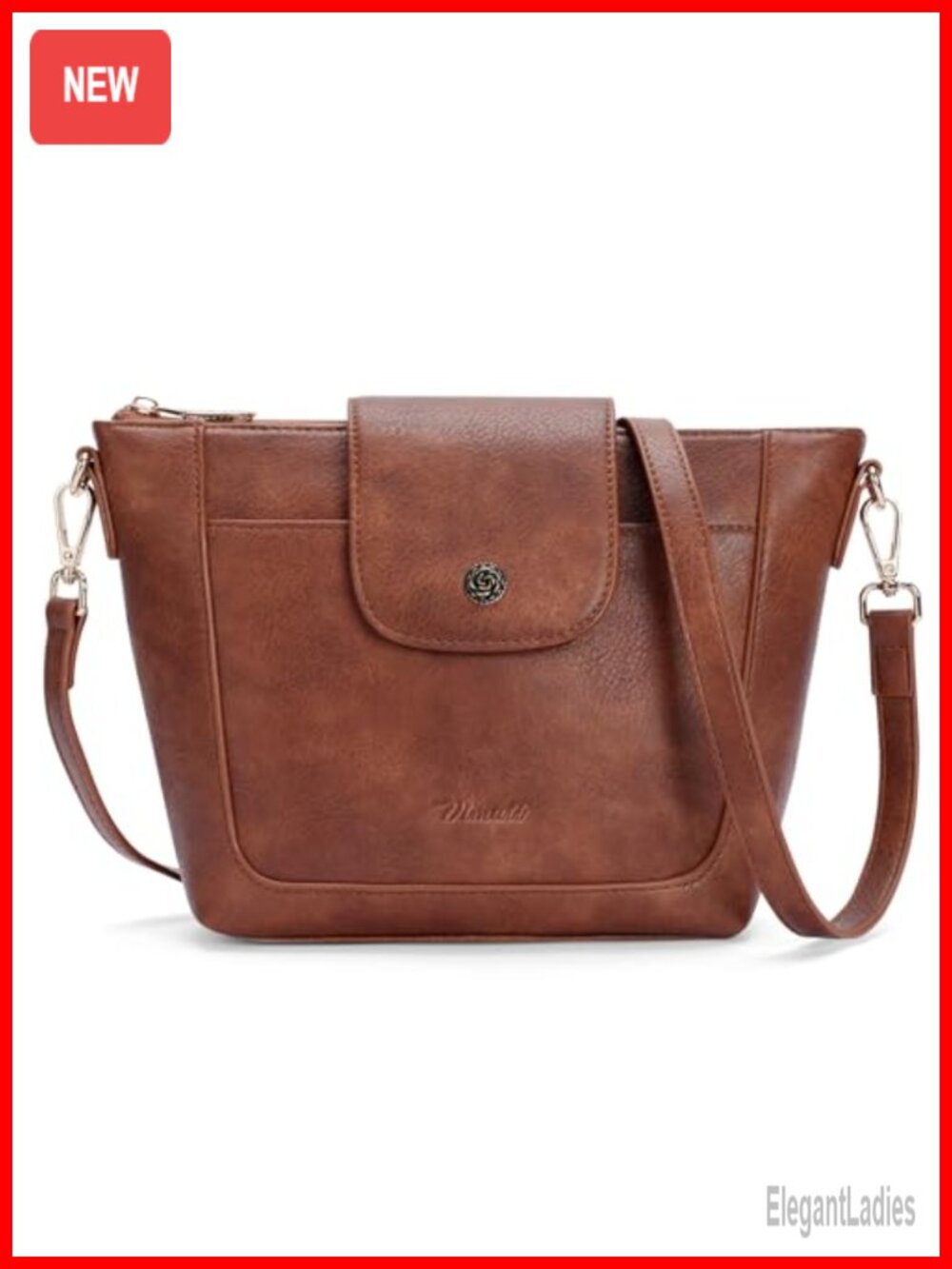 Vegan Leather Crossbody Bag Small Cell Phone Purse Adjustable Strap